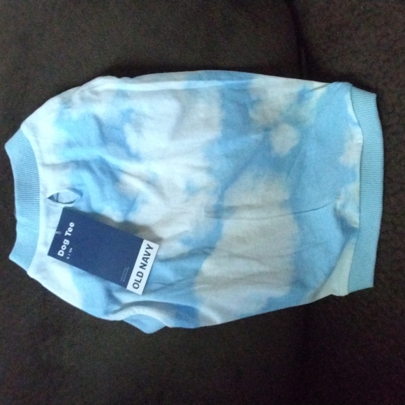 Old Navy Dog T-Shirt Blue/White tie dye Size S Small